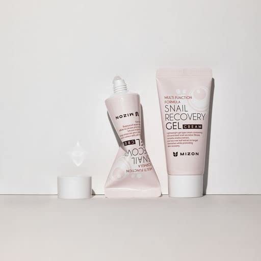 MIZON Set of Two Snail Recovery Gel Cream Snail Mucin for Fine Lines Skin Elasticity Moisture Fragrance-Free Korean Skincare(45ml 1.52 fl.oz -Pack of 2)