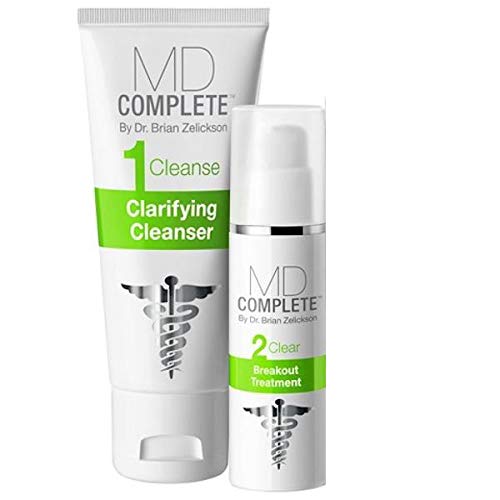 MD Complete Acne Clearing Duo Step 1 Salicylic Acid 2.0% Cleanser 4.2 fl oz + Step 2 Benzoyl Peroxide 4.5% Breakout Treatment 1.0 fl oz |60 Day Supply