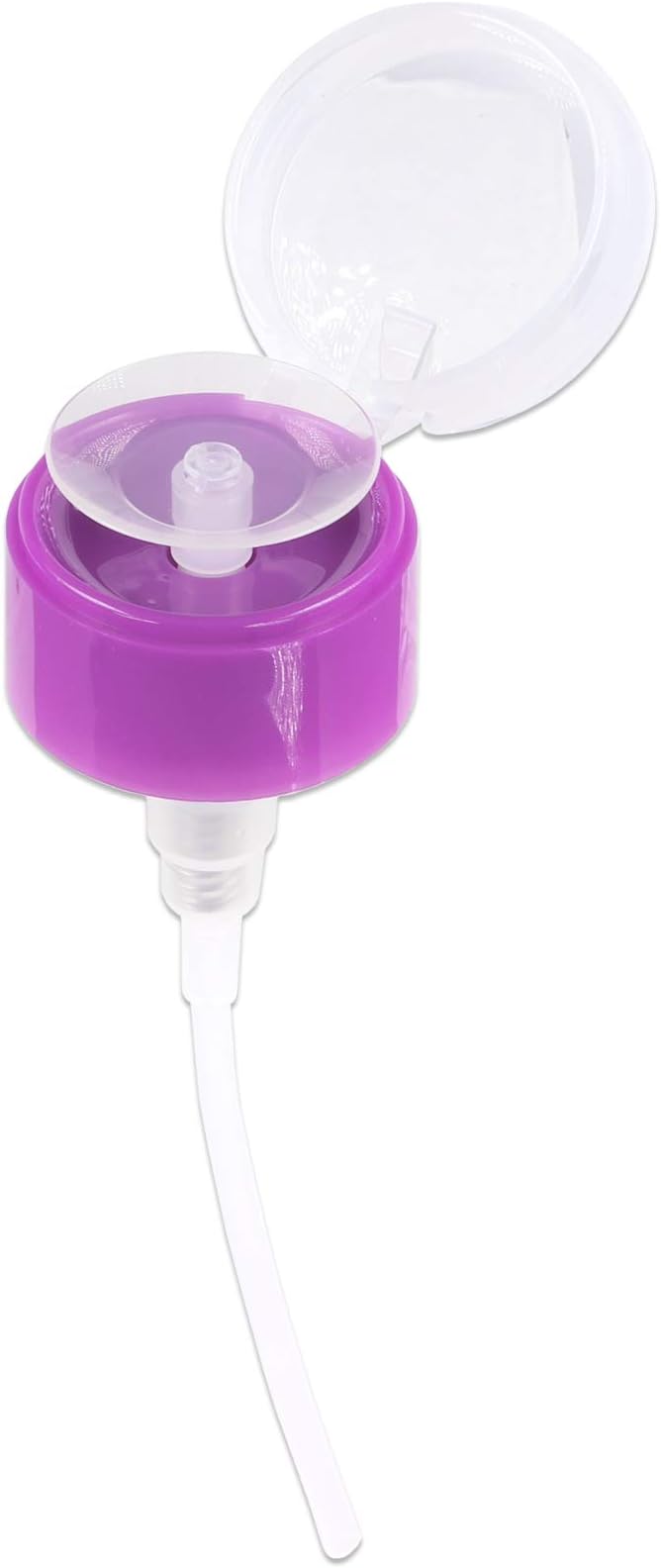 7oz Purple Push Down Pump Dispenser Empty Refillerble Bottle with Flip Top Cap - for Nail Polish, Travel, Cosmetics Packaging
