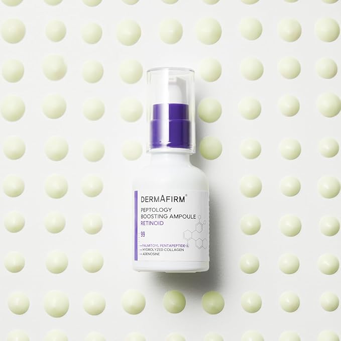 DERMAFIRM Peptology Retinoid Ampoule - GLASS SKIN with Peptides & Niacinamide - Anti Aging Face Serum for Pore Minimizer, Skin Texture Improvement & Wrinkle Reducer - Korean Skincare 30ml