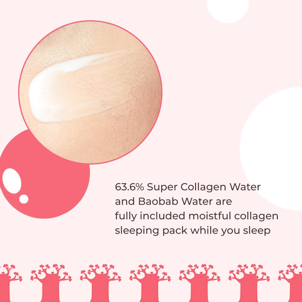 ETUDE Moistfull Collagen Sleeping Pack, Face Moisturizer, Night Cream, Super Collagen Water, Baobab Oil, Gel Texture, Deep Hydration, Korean Skin Care, Beauty (3.38 Fl Oz)