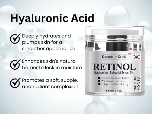 Retinol Moisturizer Cream 50 ml - Pack of 2 - Face, Eye, Forehead, Crow's Feet, Décolleté & Neck Cream - Fights Sagging Appearance, Puffiness, Wrinkles and Dark Circles - Korean Skincare