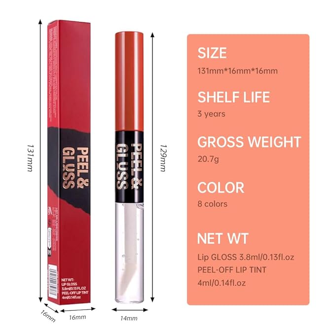 Hot Fuchsia Peel Off Lip Gloss Tattoo and Lip Oil, Lip Stain Peel Off Masque - Peel Off Lip Tint ,Long Lasting Waterproof Transfer-proof Lip Mask Lip Gloss Peel Off Lip Liner,Stay Lip Makeup 03#