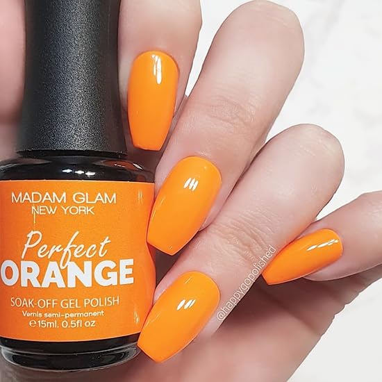 Madam Glam HEMA FREE Soak-Off Gel Perfect Orange 15 ml bottle Suitable for both UV and LED Lamp