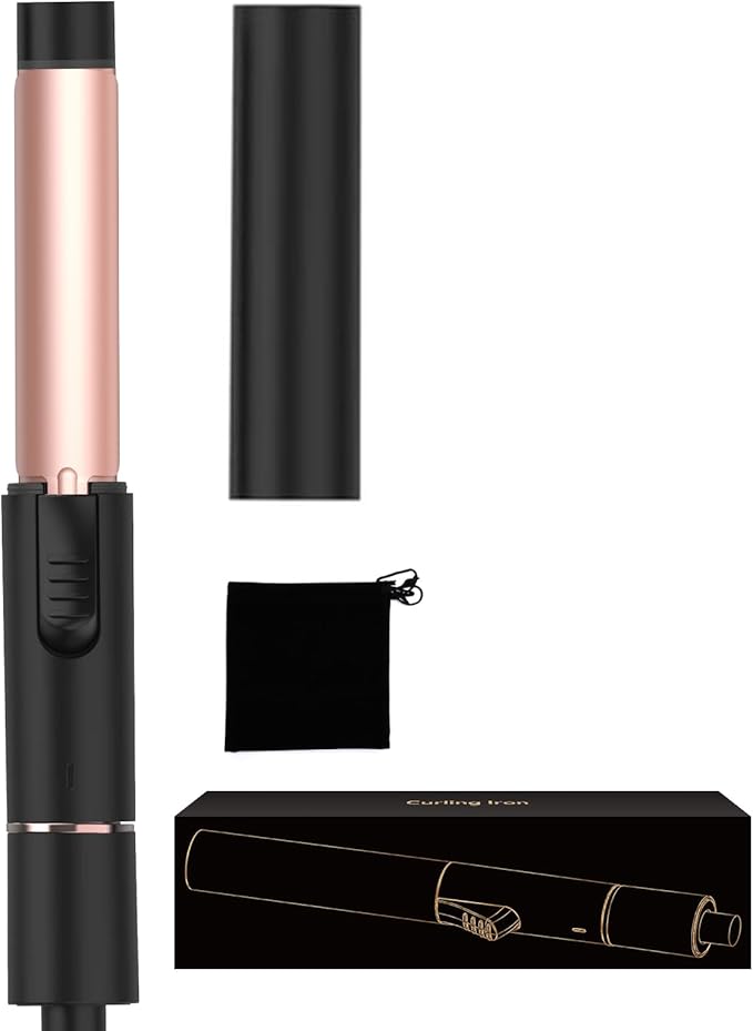 MIni Curling Iron 1 inch,Double Voltage Travel Curling Iron Mini, Hot Tools Curling Irons for Short Hair, Small Curling Wand for Women,60 Min Auto-Off,Curling Wand for Versatile Style