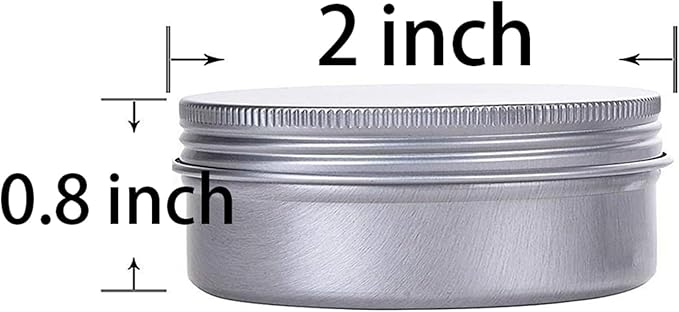 1 Ounce Aluminum Tin Jar Refillable Containers 30 ml Aluminum Screw Lid Round Tin Container Bottle 50 Pack for Cosmetic,Lip Balm, Cream