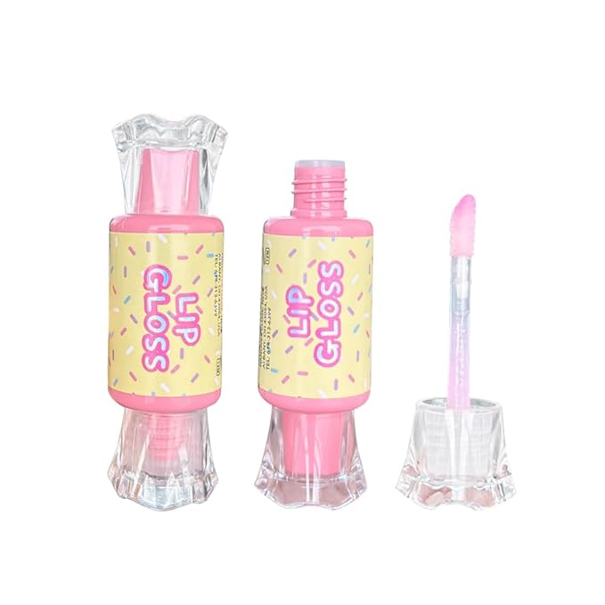 MU 6pc Candy Sweet Lip Gloss Set for Kids - 1 Straight Stick, 2 Ice Cream and 2 Candy Balms, Non-Toxic Girls Birthday Gift, Fun Theme Party Favors