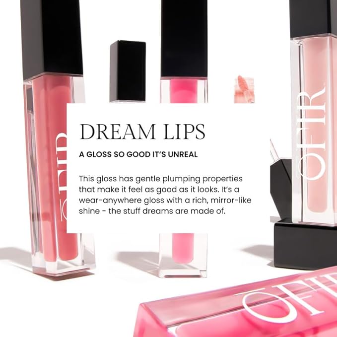 OFIR Surreal Shine Plumping Lip Gloss for Women | Clear, Non-Sticky, Hydrating Lip Gloss with Menthol & Vitamin E | High Shine, Vegan, Cruelty-Free | Clear - Transparent | 0.15 FL OZ