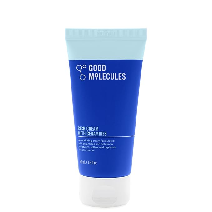 Good Molecules Rich Cream with Ceramides 50 ml / 1.6 oz – Daily Facial Moisturizer for Dry Skin, Redness – Face Lotion with Betulin Soothe, Plump, Hydrate, Moisturize – Anti-aging Skin Care