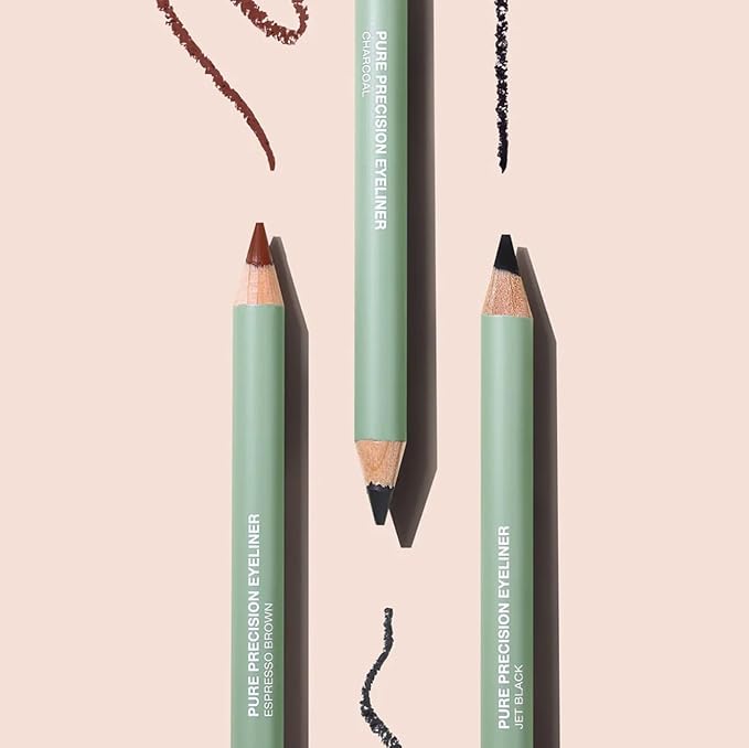 BOOM! Beauty Pure Precision Eyeliner: All-Natural, Skin-Loving, All-Day Wear. Waterproof, Smudge-proof, Smooth Glide Pencil. Richly Pigmented Vegan Eye Makeup For Ageing Skin (Charcoal)