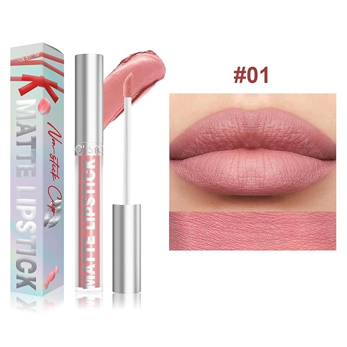 Matte Lip Gloss Stain Color Tint Long-Lasting Waterproof Formula (01)