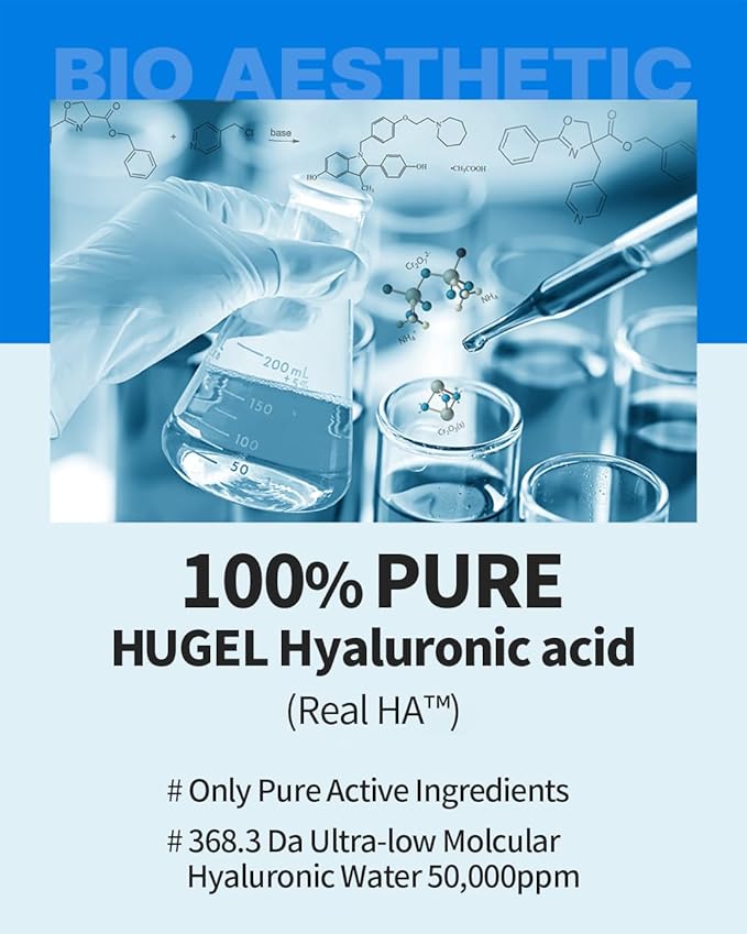 WELLAGE Real Hyaluronic Blue Ampoule 100, Korean Skincare, Fragrance Free Hyaluronic Acid Serum with Panthenol, Wild yam, Centella, Deep Hydration, Firming, Plumping, Non-Sticky 3.38 fl.oz.+2.54 fl.oz