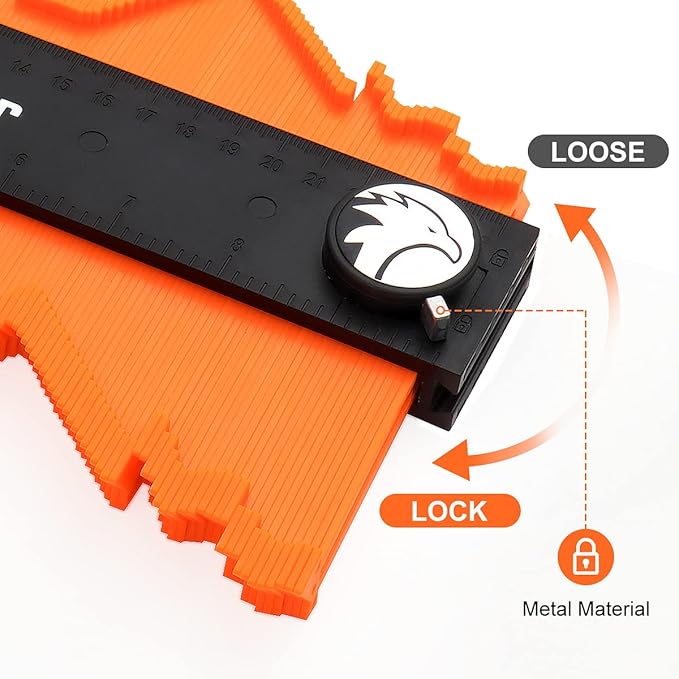 Saker Contour Gauge Profile Tool- Adjustable Lock-Precisely Copy Irregular Shape Duplicator -Irregular Welding Woodworking Tracing - Must Have Tool for DIY Handyman, Construction (Connection Package)