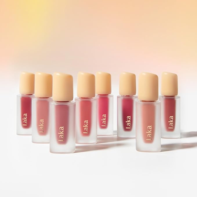 Laka Fruity Glam Tint, 4.5g/0.15 oz., Glowing Lip Stain with Wide Color Spectrum, Hydrating & Lightweight Texture, Long-Lasting Bold Stain, Non-Sticky, Vegan, K-Beauty (#123 Unsweet Berry)