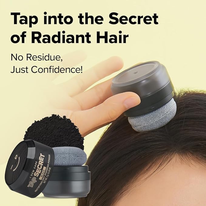 I DEW CARE Biotin Clarifying Dry Shampoo - Tap Secret Black | Strengthening & Volumizing, Powder Type, Refillable, Travel size, Non-aerosol, Black Hair, Korean Ginseng, 0.24 Oz