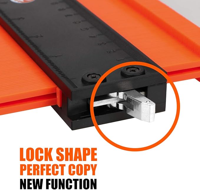 Saker Contour Gauge Profile Tool- Adjustable Lock-Precisely Copy Irregular Shape Duplicator -Father's Day Gift for Irregular Welding Woodworking Tracing -Tool for DIY Handyman, Construction (10INCH)