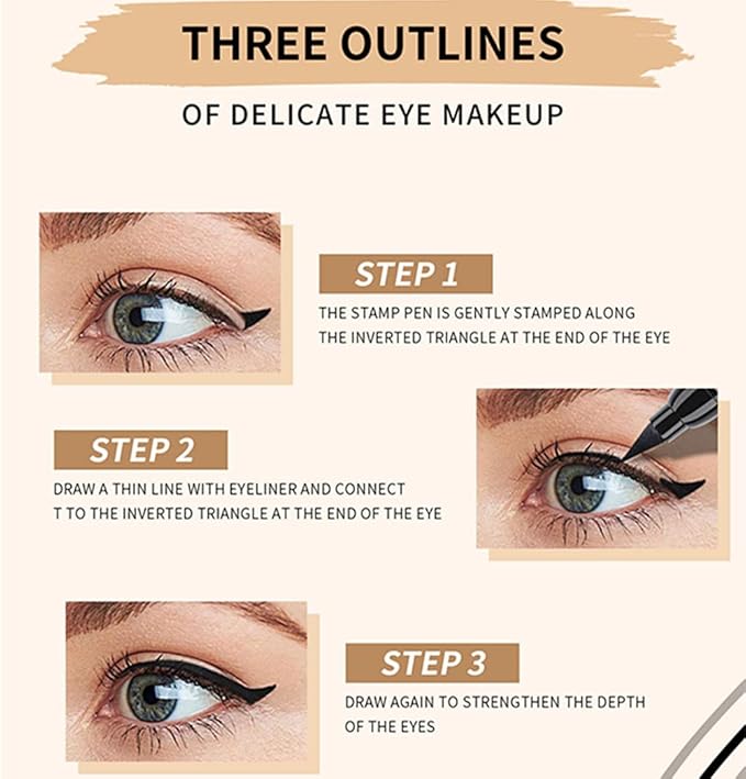 Go Ho Black Liquid Eyeliner Stamp,Eyeliner Stamp Wingliner,Winged Eyeliner Stamp for Cat Eyes,Double-Side Waterproof Liquid Eyeliner Pen,Long-lasting Smudge-proof Eye Liner Makeup Tools,1 PC