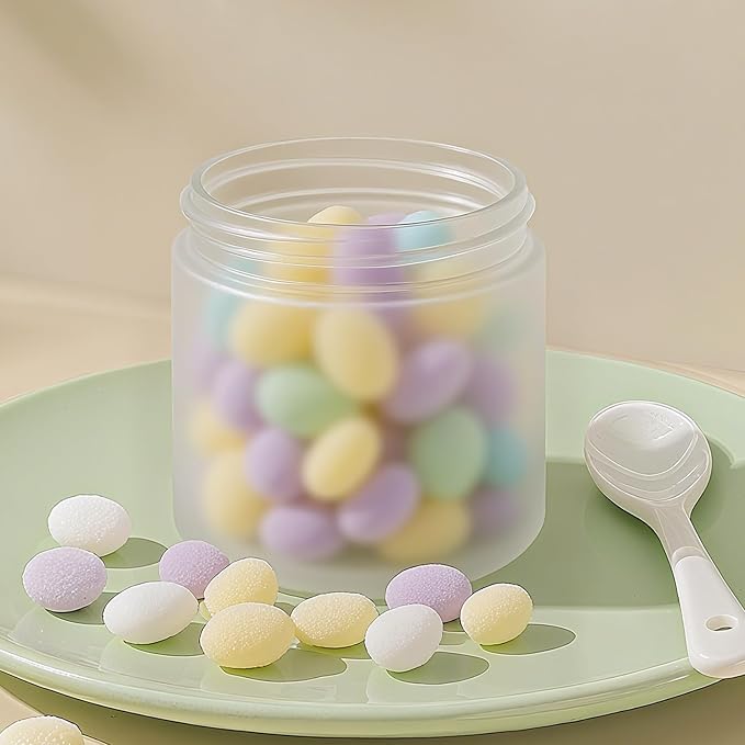 4oz Jars with Lids, Hoa Kinh 12 Pack Frosted Glass Jars with Lids Empty Cosmetic Containers Round Airtight Glass Jar with Inner Liners and Woodgrain Lid for Storing Lotions, Powders, and Ointments