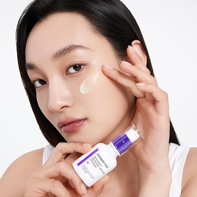 DERMAFIRM Peptology Retinoid Ampoule - GLASS SKIN with Peptides & Niacinamide - Anti Aging Face Serum for Pore Minimizer, Skin Texture Improvement & Wrinkle Reducer - Korean Skincare 30ml
