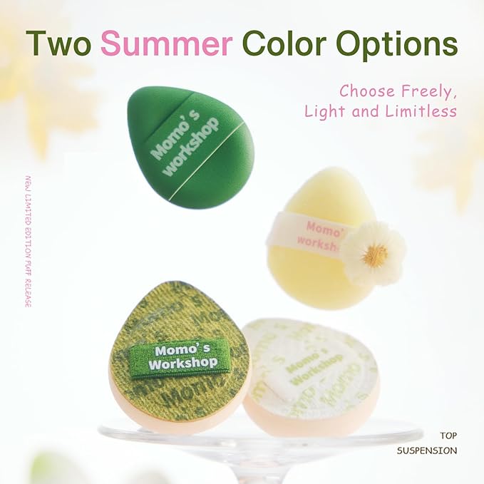 Mini Denim Makeup Sponge Set,Professional Blenders Sponge for Concealer/Blush/Highlighter, Perfect for Detail Work & Travel,4pcs,Green,with Travel Pouch,Beginer-Friendly & Reusable