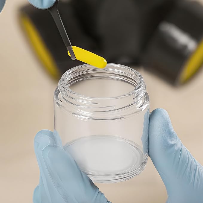 4oz Jars with Lids, Hoa Kinh 12 Pack Clear Glass Jars with Lids Empty Cosmetic Containers Round Airtight Glass Jar with Inner Liners and White Lid for Storing Lotions, Powders, and Ointments