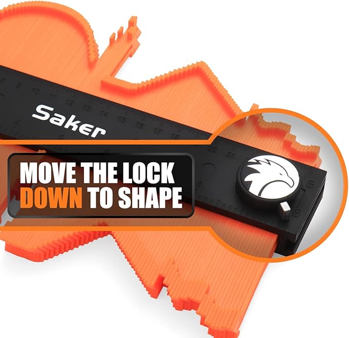 Saker Contour Gauge Profile Tool- Adjustable Lock-Precisely Copy Irregular Shape Duplicator (Unlimited Connection)