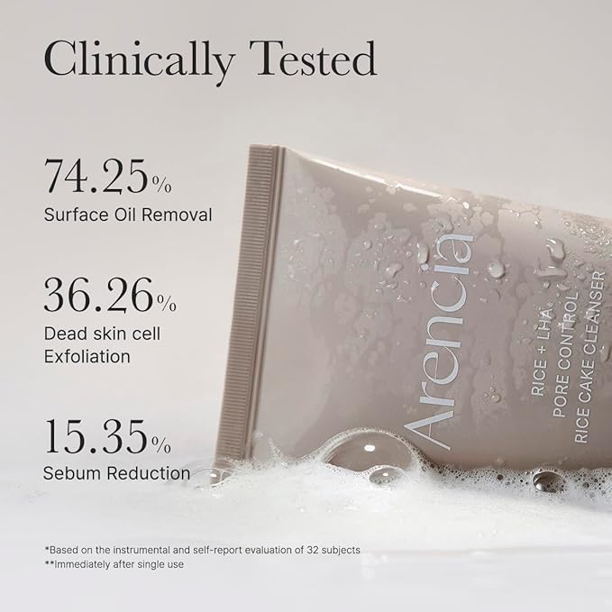 Rice + LHA Pore Control Rice Cake Cleanser with Salicylic Acid - Deep Cleansing, Gentel Exfoliation, All skin types, 5.29 oz