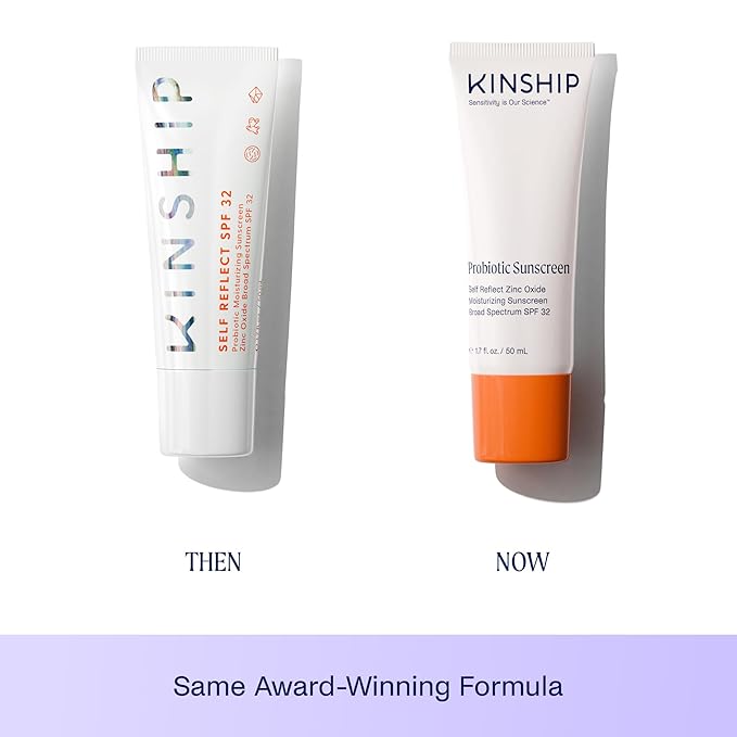 Kinship Zinc Oxide Mineral Sunscreen for Face Self Refelct SPF 32 | Vegan, Reef Safe, Non Toxic Eczema Sunscreen for Sensitive Skin | Sunblock Face Moisturizer with SPF (3.5 oz)