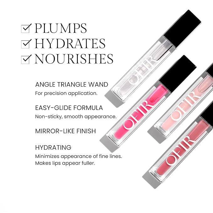 OFIR Surreal Shine Plumping Lip Gloss for Women | Clear, Non-Sticky, Hydrating Lip Gloss with Menthol & Vitamin E | High Shine, Vegan, Cruelty-Free | Muse - Warm Nude | 0.15 FL OZ