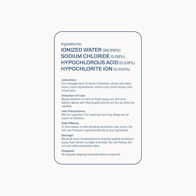 Magic Molecule Skin Cleanser for All Types, Hypochlorous Acid Spray Helps Heal Acne Prone, Eczema and Itchy Rashes and 50 Other Skin Ailments, 3.4 oz Spray (Pack of 2), Travel-Friendly