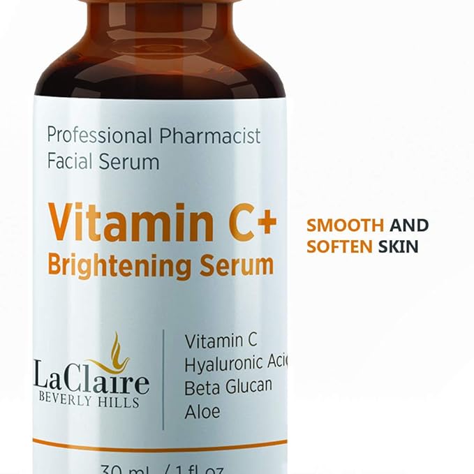 Vitamin C+ brightening serum for face, with Hyaluronic acid, Made in the USA