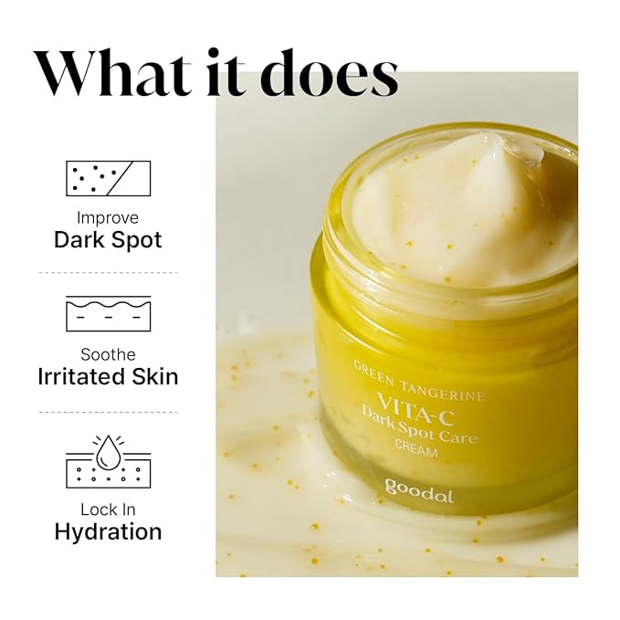 GOODAL Green Tangerine Vitamin C Glow Kit – Serum, Cream & Eye Patch Set | Korean Skincare for Dark Spots & Radiance | Get Sheet Mask 5-Pack for $4 with Bundle Purchase