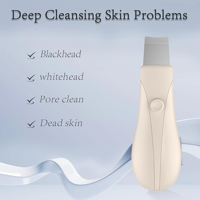 Skin Scrubber Face Spatula Skin Spatula Pore Cleaner Blackhead Remover Tools for Facial Deep Cleansing Skin Care Tool for Men and Women (Beige)