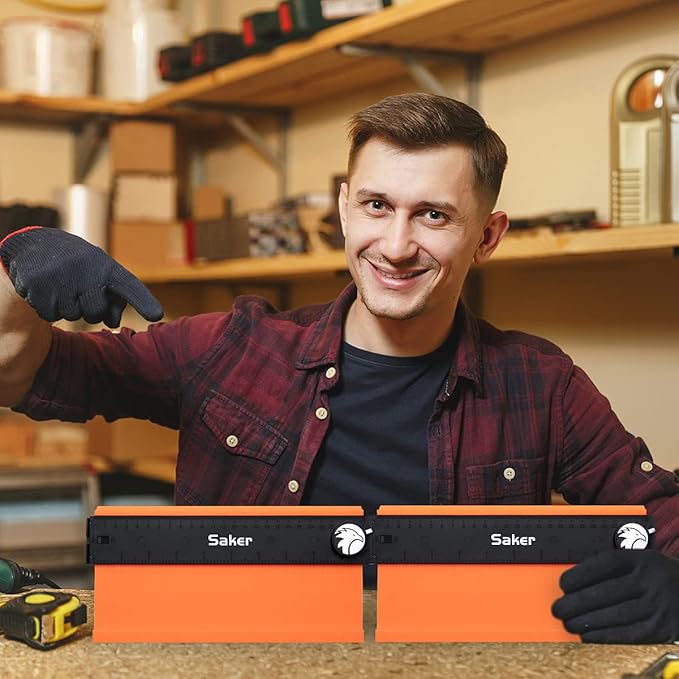 Saker Contour Gauge Profile Tool- Adjustable Lock-Precisely Copy Irregular Shape Duplicator (Unlimited Connection)