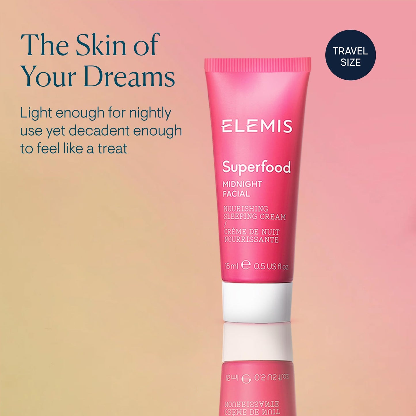 ELEMIS Superfood Midnight Facial - Lightweight Overnight Facial Cream, Prebiotic-Infused Hydrating Gel, Vitamin C Camu Camu Moisturizer, Omega Rich Night Cream - 50ml