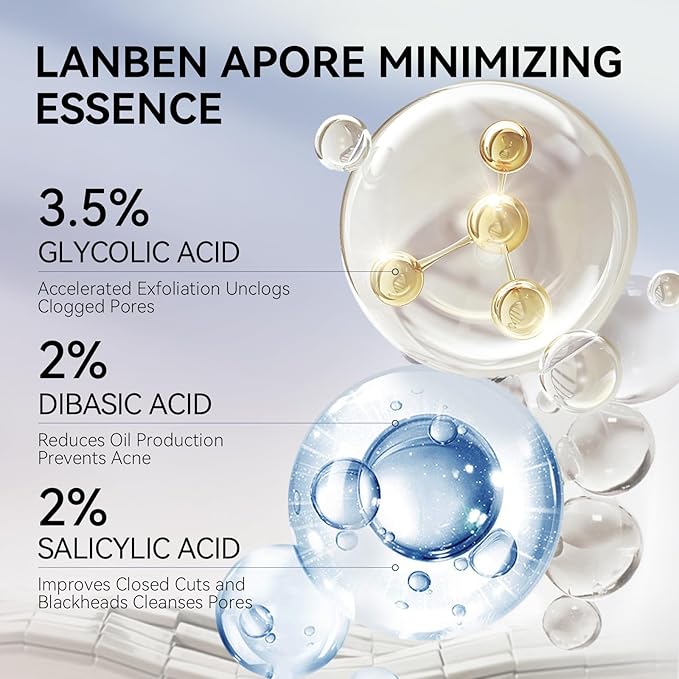 LANBENA 3 in 1 Blackheads Removing Kit, Nose Pore Strips 30g+Pore Serum 30ml+ Strip Paper, Black Head Remover Mask for Nose, Pore Minimizer for Face