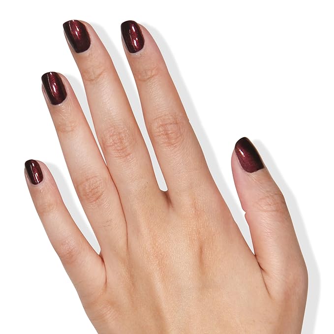 LONDONTOWN lakur Nail Polish - Chip-Resistant, Non-Toxic, Conditions & Hydrates Nails | Glittery Metallic Red Shimmer, Cockney Glam, .40 fl oz