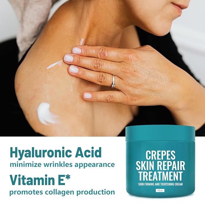 Crepes skin cream for aging skin ,Crepes Skin Repair Treatment, Firming Cream with Hyaluronic Acid & Shea Butter to Deeply Moisturize & Tighten Wrinkly Dry