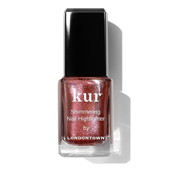 LONDONTOWN Shimmer Nail Highlighter - Multi-Dimensional Iridescent Finish Nail Polish Treatment, Vegan Cruelty Free, Shimmery Copper Rose Gold, Molten - .40fl oz
