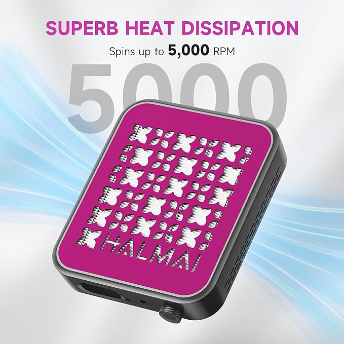 Nail Dust Collector - 800Pa Suction & 5000 RPM Brushless Motor for Acrylic Nails, Compact Beginner-Friendly Salon Tool with Reusable HEPA Filter (Salon & Home Use)