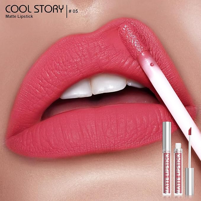 Matte Lip Gloss Stain Color Tint Long-Lasting Waterproof Formula (05)