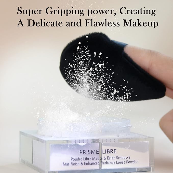 Powder Puff Daubigny 6 Pieces Powder Puff Face Soft Triangle Makeup Puff for Loose Powder Mineral Powder Body Powder Velour Cosmetic Foundation Blender Sponge Beauty Makeup Tools(Black)