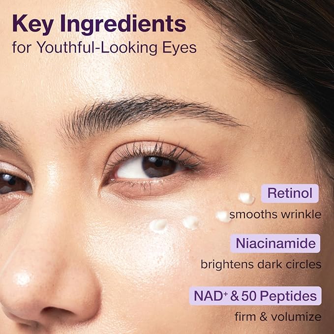 numbuzin No.9 Eye Cream | NAD+ Retinol Volumetox Eye Cream | Firming, Wrinkles, Fine Lines, Dark Circles, Puffy | Retinol, Peptides, Niacinamide | Undereye Treatment Serum | 0.33 fl. oz.