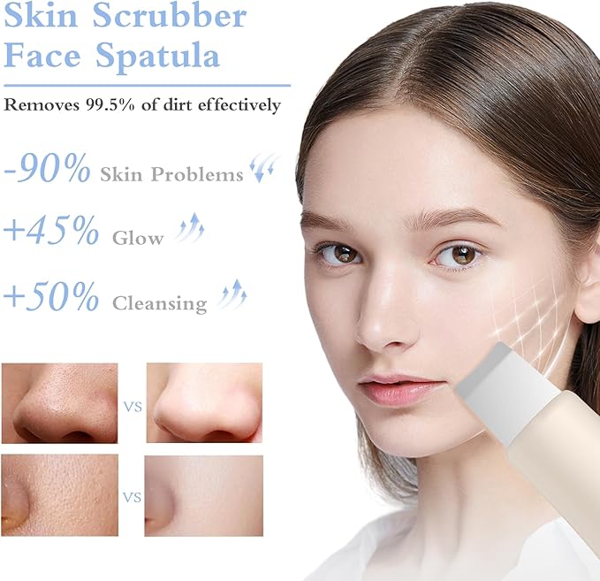 Skin Scrubber Face Spatula Skin Spatula Pore Cleaner Blackhead Remover Tools for Facial Deep Cleansing Skin Care Tool for Men and Women (Beige)