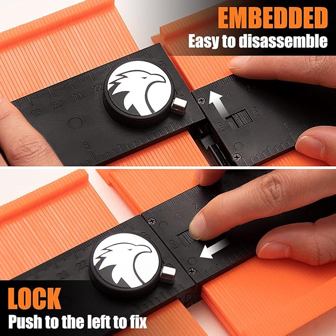 Saker Contour Gauge Profile Tool- Adjustable Lock-Precisely Copy Irregular Shape Duplicator (Unlimited Connection)
