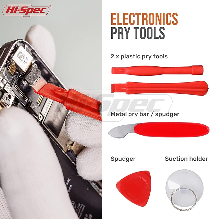 Hi-Spec 56pc Electronics Repair & Opening Tool Kit Set for Laptops, Devices, Computers, PC Building & Gaming Accessories. Precision Small Screwdrivers with Pry Tools