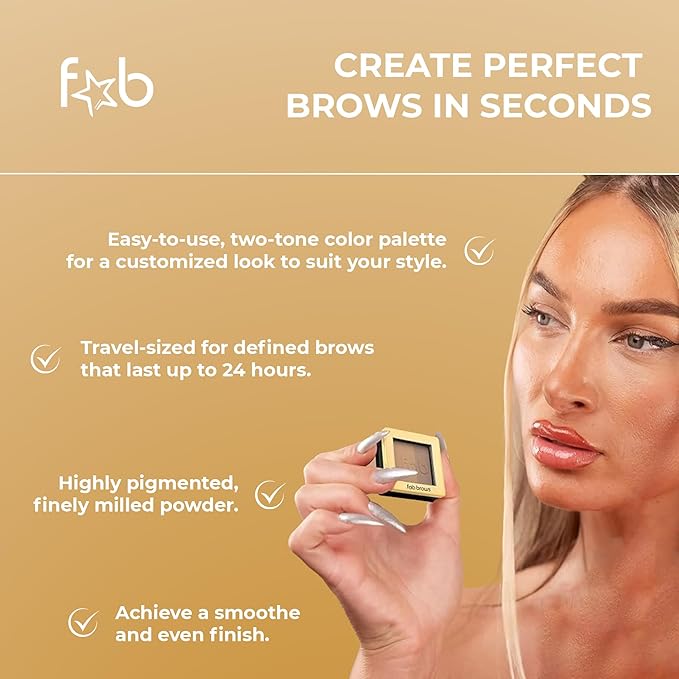 Lux Eyebrow Kit Refill Powder - Soft and Natural Eyebrow Definition for Light Brown/Medium Brows On-The-Go