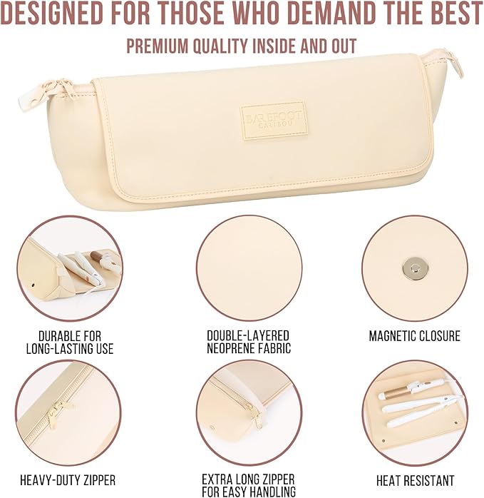 Hair Tools Travel Bag and Heat Resistant Mat for Flat Irons, Straighteners, Curling Iron, and Haircare Accessories, 2-in-1 design, with Interior Pockets, Portable Organizer
