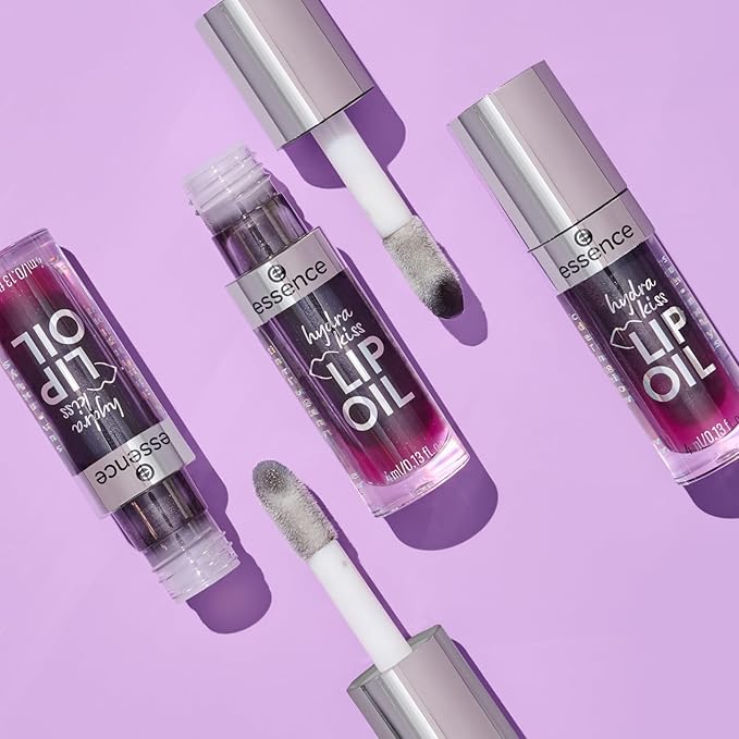 essence Hydra Kiss Lip Oil, Intense Hydration & Glossy Finish, Infused with Hyaluronic Acid, Vitamin E & Jojoba Oil, Vegan & Cruelty Free (05 | Midnight Mystery)
