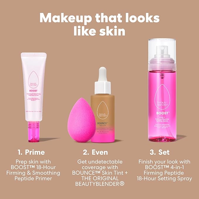 Beautyblender 12-Hour Always on Radiant Skin Tint, Breathable Serum Foundation Stays Put for All Day Long Wear, Infused with Hyaluronic Acid & Niacinamide, Medium 1